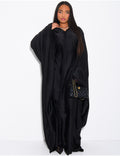 ABAYA PAPILLON A EMPIECEMENTS EN DENTELLE