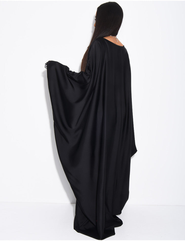 ABAYA PAPILLON A EMPIECEMENTS EN DENTELLE