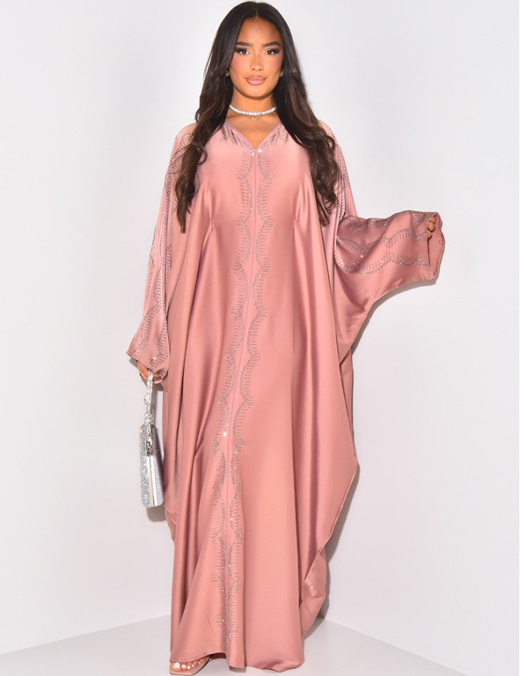 ABAYA PAPILLON ORNEE DE STRASS A NOUER A L'INTERIEUR