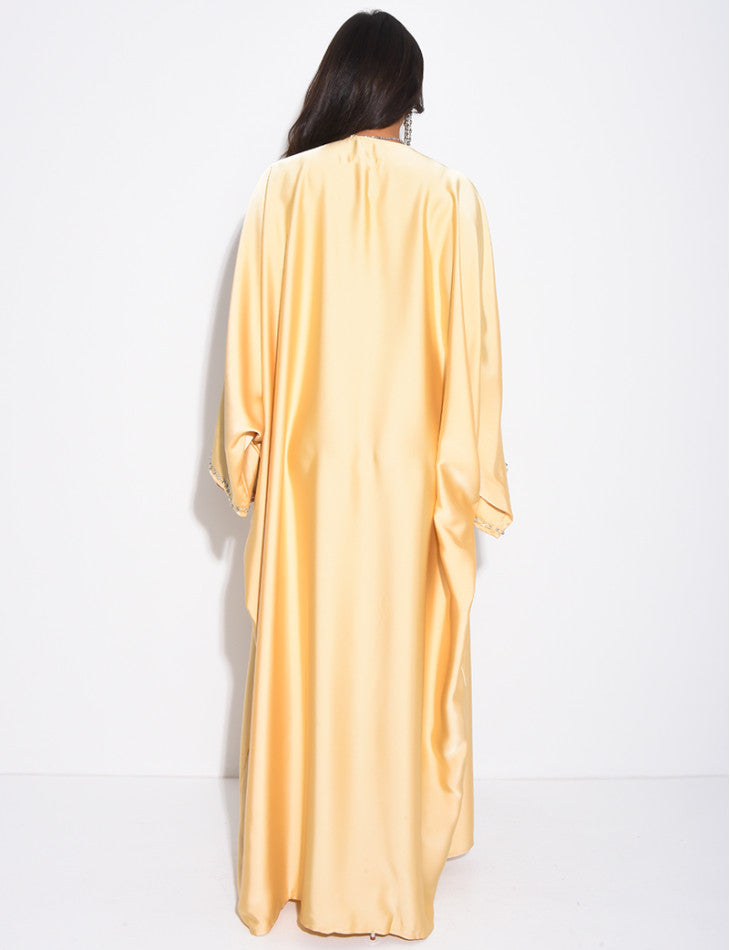 ABAYA PAPILLON A CRISTAUXJAUNE