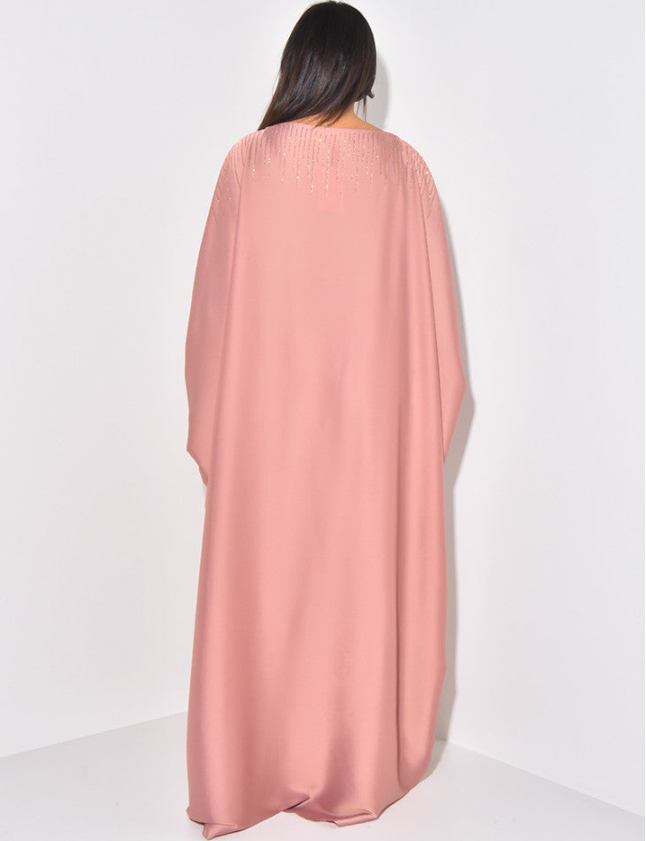 ABAYA PAPILLON ORNEE DE STRASS A NOUER A L'INTERIEUR