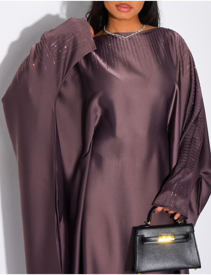 ABAYA PAPILLON ORNEE DE STRASS A NOUER A L'INTERIEUR