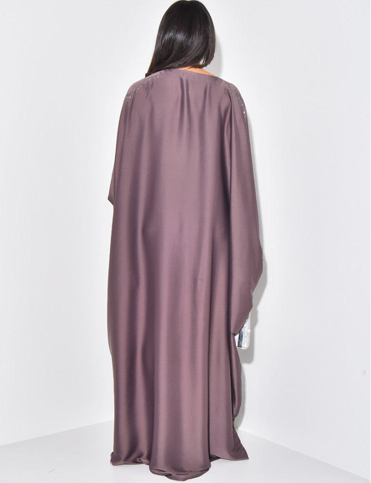 ABAYA PAPILLON ORNEE DE STRASS A NOUER A L'INTERIEUR
