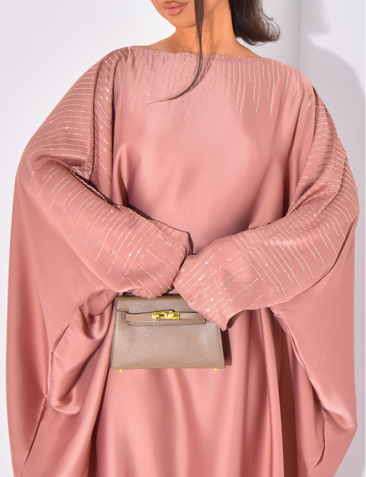 ABAYA PAPILLON ORNEE DE STRASS A NOUER A L'INTERIEUR