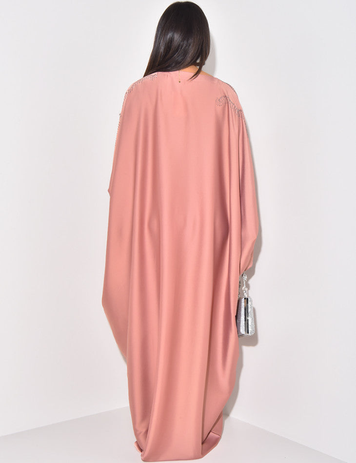 ABAYA PAPILLON ORNEE DE STRASS A NOUER A L'INTERIEUR