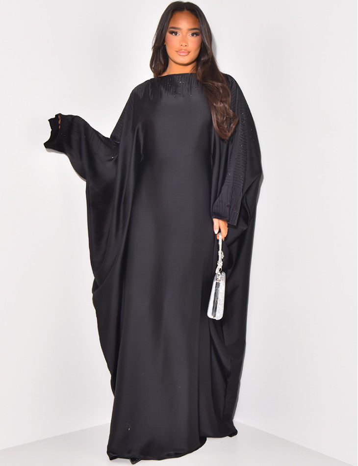 ABAYA PAPILLON ORNEE DE STRASS A NOUER A L'INTERIEUR