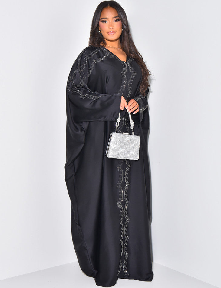 ABAYA PAPILLON ORNEE DE STRASS A NOUER A L'INTERIEUR