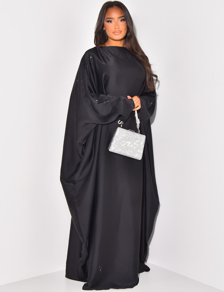 ABAYA PAPILLON ORNEE DE STRASS A NOUER A L'INTERIEUR