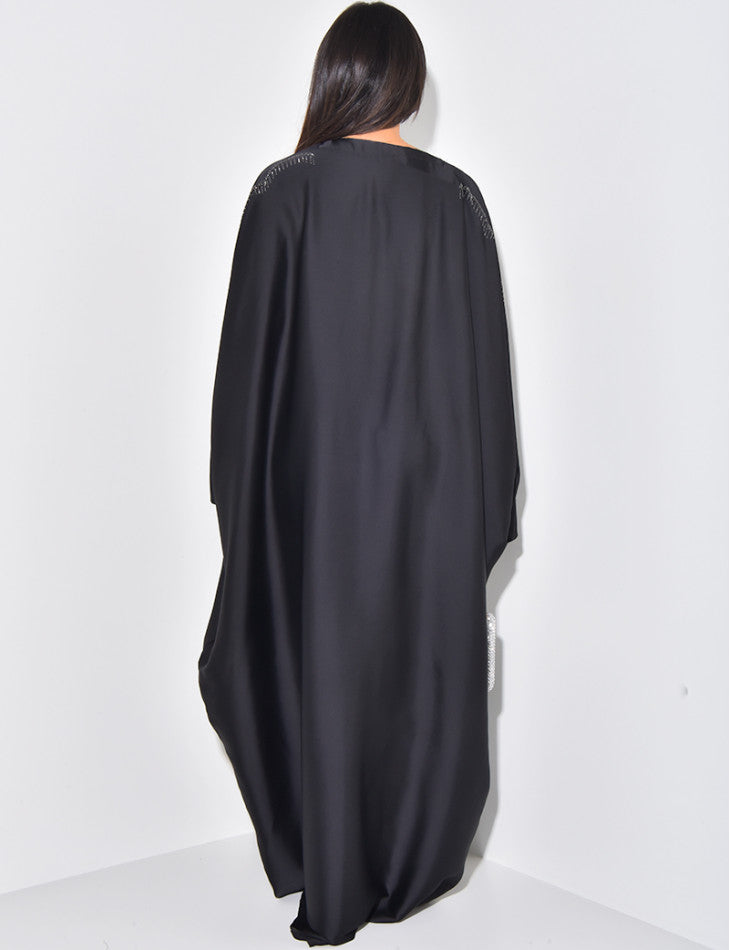 ABAYA PAPILLON ORNEE DE STRASS A NOUER A L'INTERIEUR