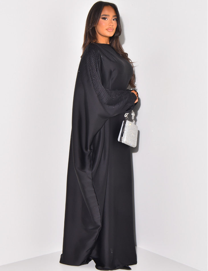 ABAYA PAPILLON ORNEE DE STRASS A NOUER A L'INTERIEUR