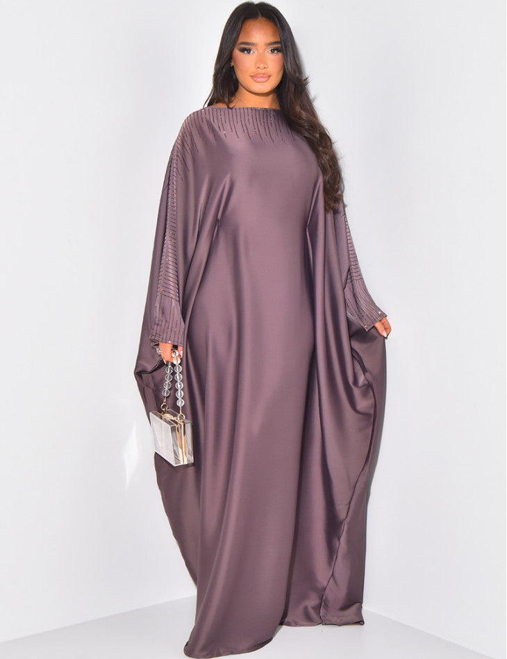 ABAYA PAPILLON ORNEE DE STRASS A NOUER A L'INTERIEUR