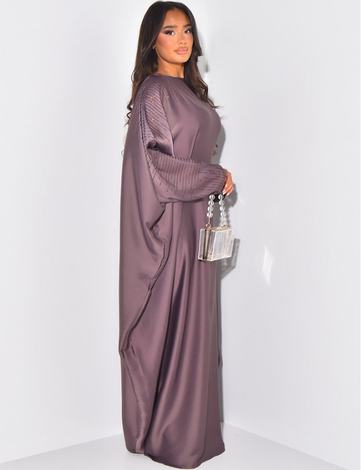 ABAYA PAPILLON ORNEE DE STRASS A NOUER A L'INTERIEUR
