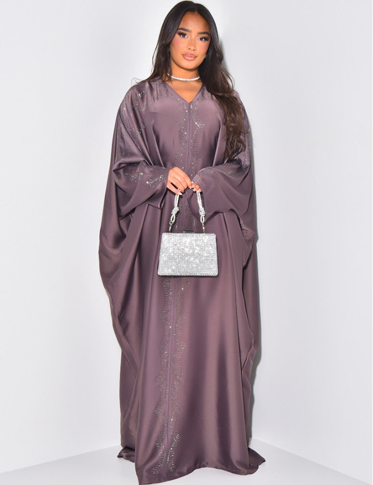 ABAYA PAPILLON ORNEE DE STRASS A NOUER A L'INTERIEUR