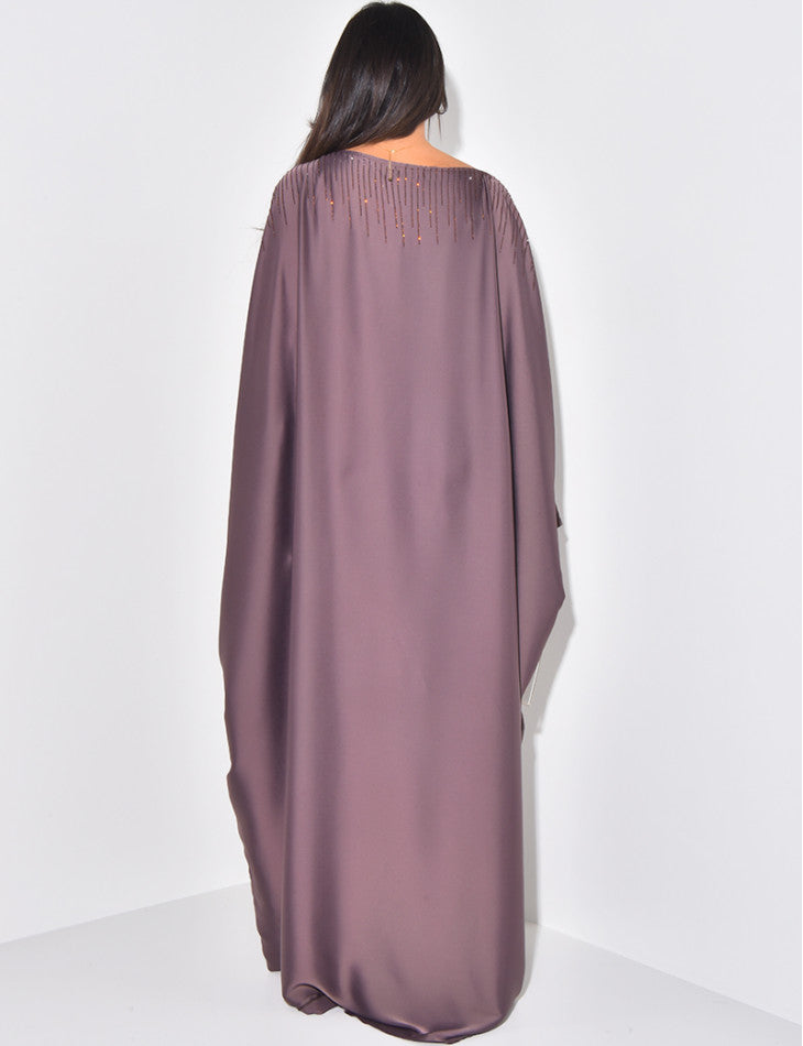 ABAYA PAPILLON ORNEE DE STRASS A NOUER A L'INTERIEUR
