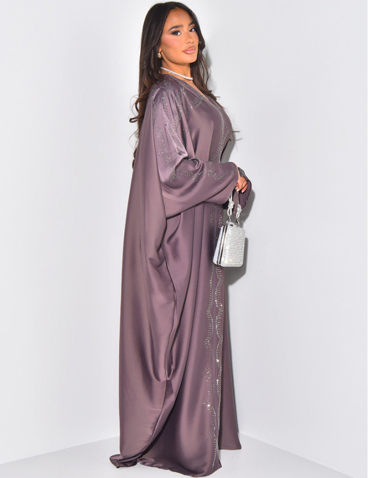 ABAYA PAPILLON ORNEE DE STRASS A NOUER A L'INTERIEUR