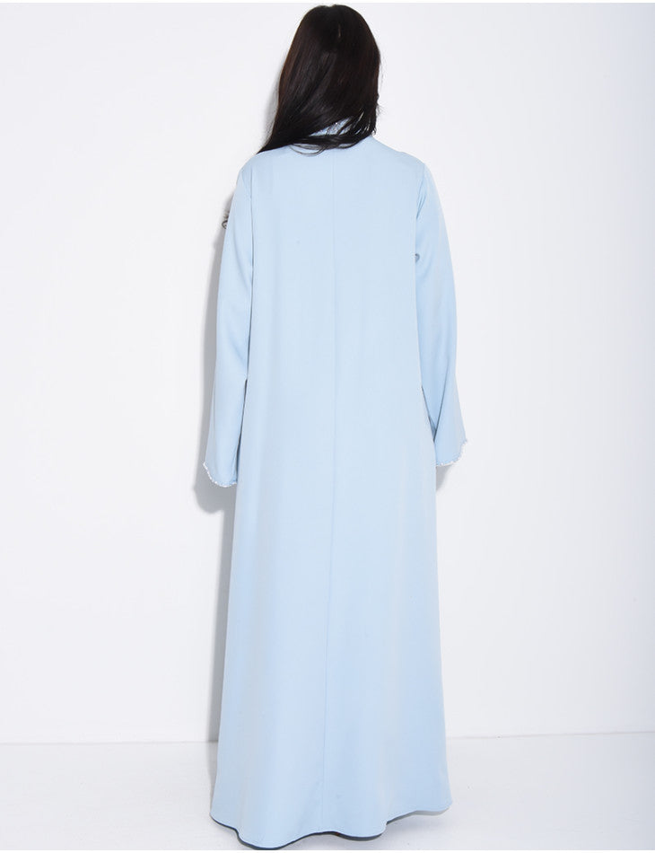 ABAYA AMPLE A PERLES COUSUE A LA MAIN