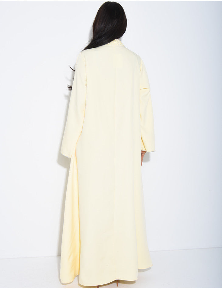 ABAYA AMPLE A PERLES COUSUE A LA MAIN